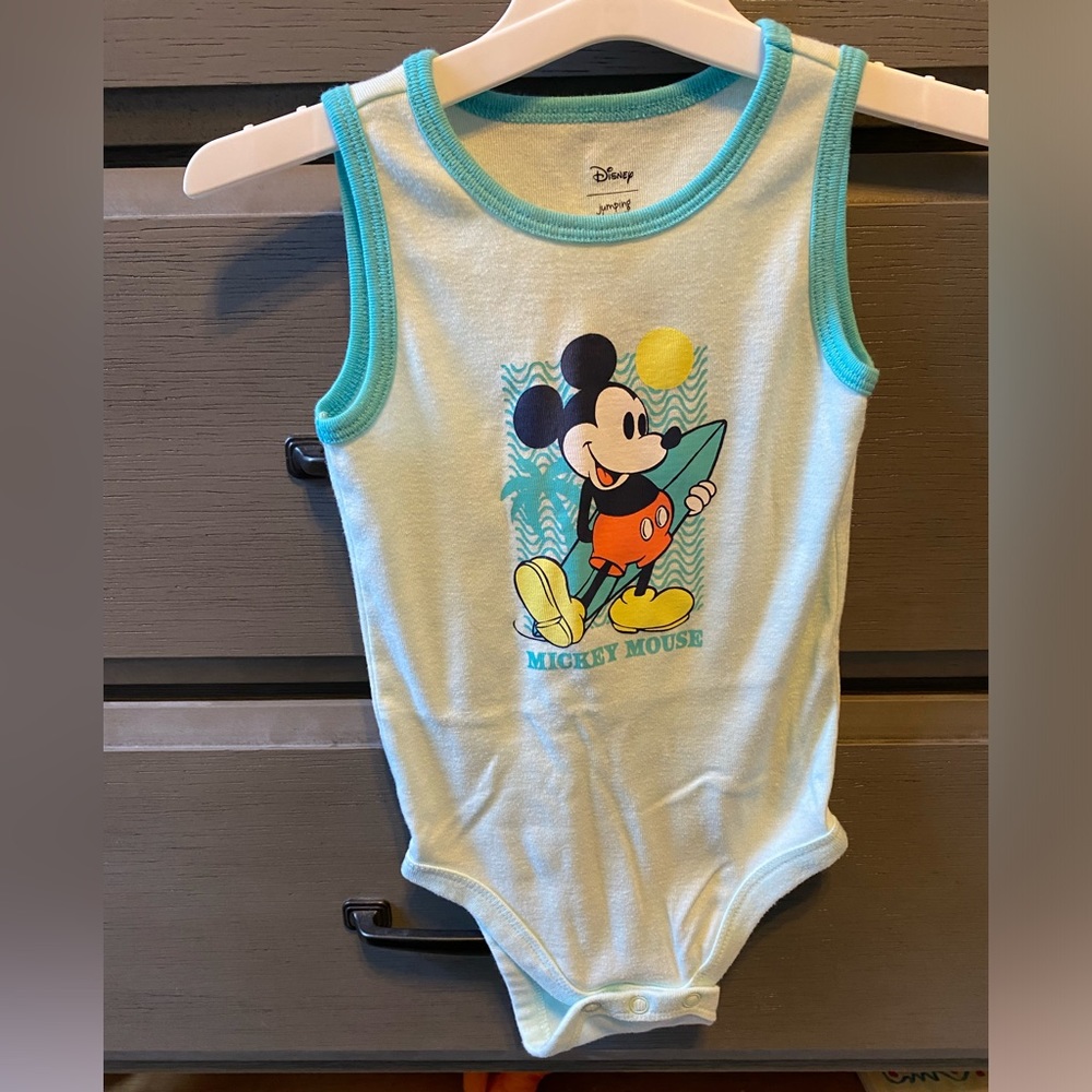 Disney Jumping beans Mickey Mouse Tank Style Summer Onesie Size 12 Months